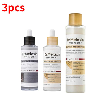 Dr. Melaxin White and Black Rice Exfoliating Hydrating Serum Moisturizing Rice Toner Gentle Exfoliation Serum Korean Skin Care