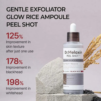 Dr. Melaxin White and Black Rice Exfoliating Hydrating Serum Moisturizing Rice Toner Gentle Exfoliation Serum Korean Skin Care