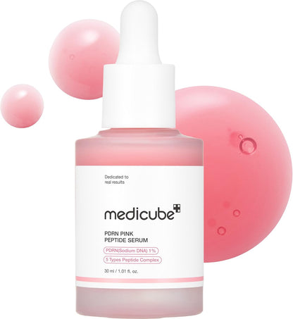 Medicube Pink Peptide Serum with Salmon DNA PDRN & Niacinamide – Hydrate, Firm & Revive Skin (30ml)