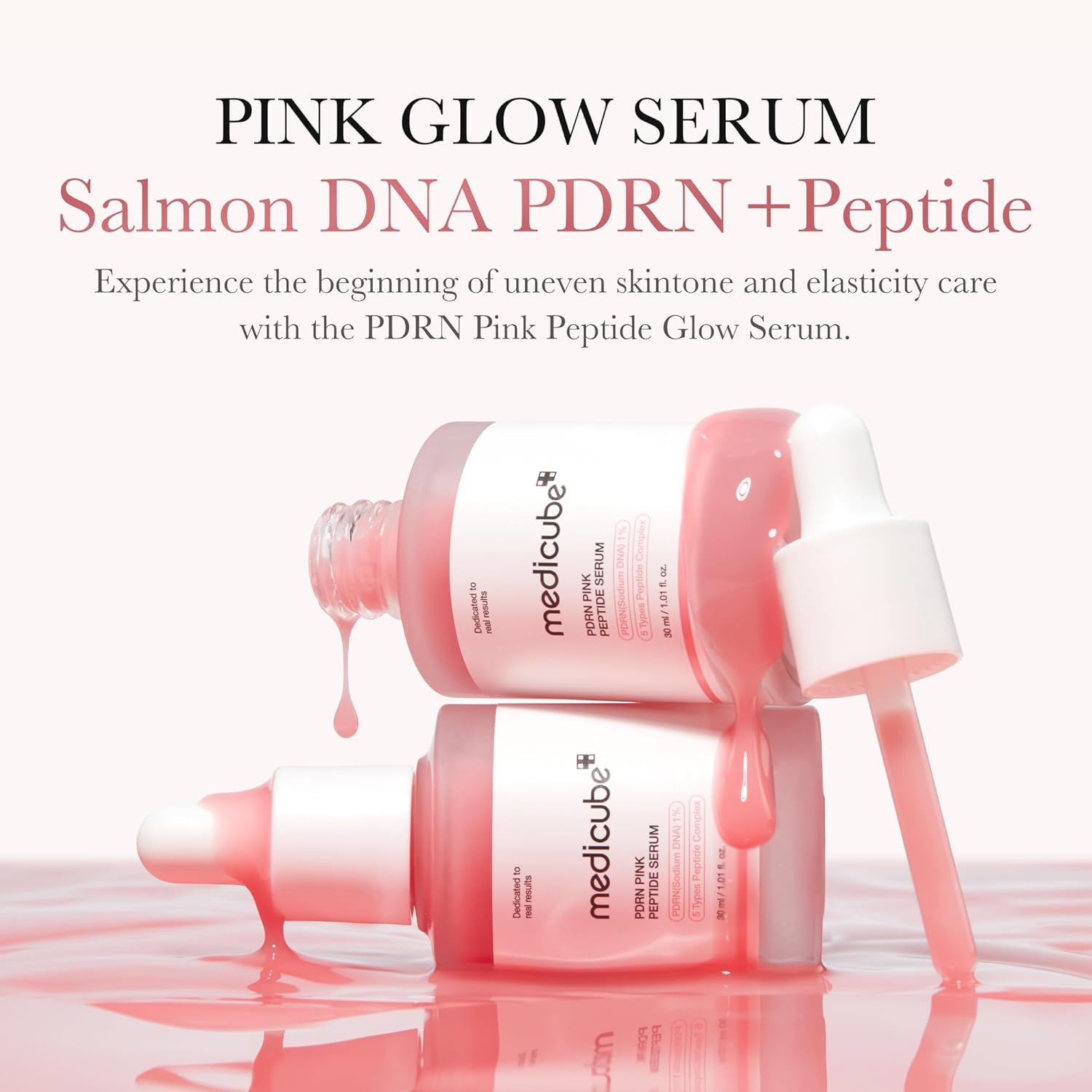 Medicube Pink Peptide Serum with Salmon DNA PDRN & Niacinamide – Hydrate, Firm & Revive Skin (30ml)