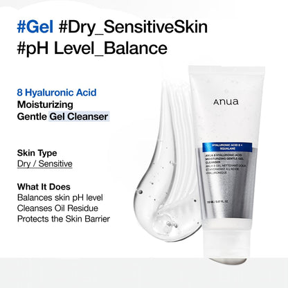 Anua 8 Hyaluronic Acid Moisturizing Gentle Gel Cleanser (150ml)